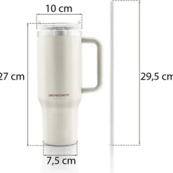 Termos próżniowy kubek ze słomką 1180 ml Berdsen kremowy
