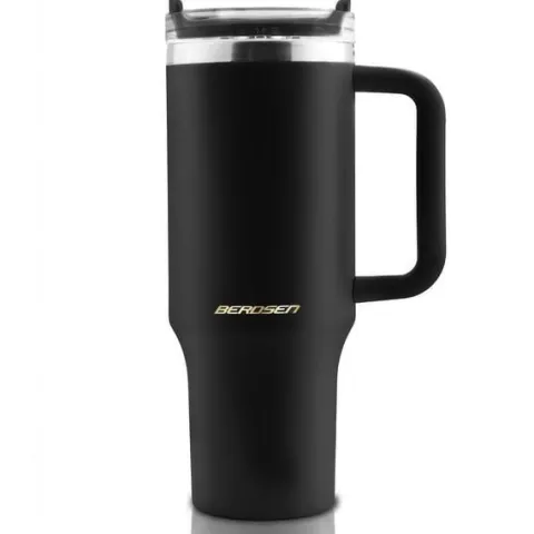 Termos próżniowy kubek ze słomką 1180 ml Berdsen czarny