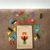 Tetris układanka puzzle drewniane klocki montessori 3d gra logiczna