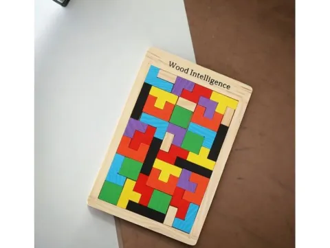 Tetris układanka puzzle drewniane klocki montessori 3d gra logiczna