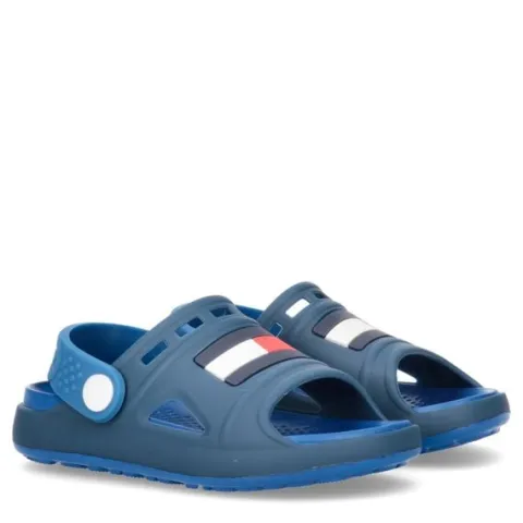 Tommy Hilfiger wygodne dziecięce sandały z flagą T1B2-32262-0083X605 - BLUE/ROYAL 26