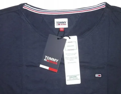 TOMMY JEANS T-SHIRT C NECK GRANATOWY SLIM FIT XXL