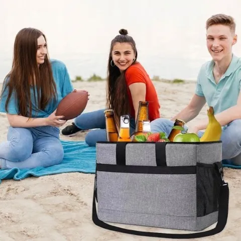 TORBA TERMICZNA PLAŻOWA PIKNIKOWA lodówka turystyczna Duża 40 litrów+wkłady