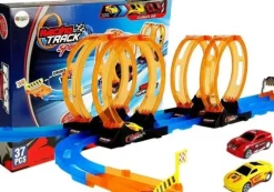 Tor Wyścigowy Racing z 4 Pętlami Dwa Autka 181 cm