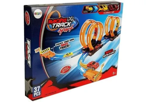 Tor Wyścigowy Racing z 4 Pętlami Dwa Autka 181 cm