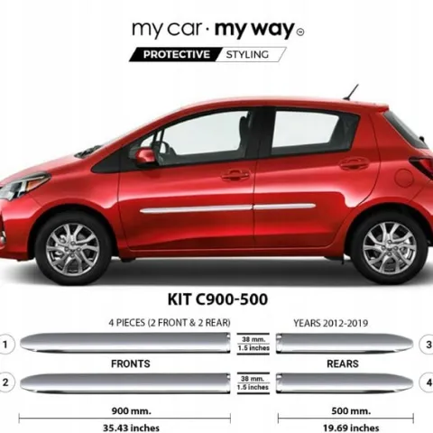 Toyota Yaris 2012-2019 5DR HB Listwy CHROM Drzwi