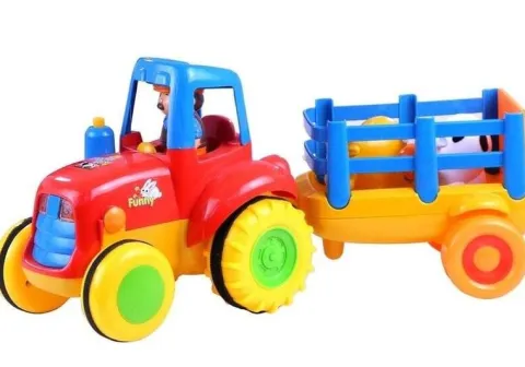 Traktor Przyczepa Zwierzątka Gra Świeci Odgłosy
