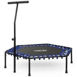 Trampolina fitness z uchwytem 127 cm Neo-Sport - sześciokątna niebieska