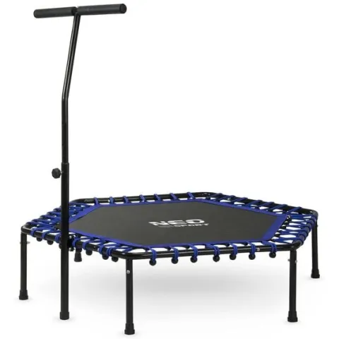 Trampolina fitness z uchwytem 127 cm Neo-Sport - sześciokątna niebieska