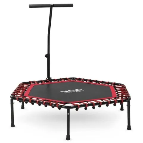 Trampolina fitness z uchwytem 127 cm Neo-Sport - sześciokątna czerwona