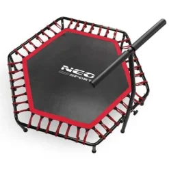 Trampolina fitness z uchwytem 127 cm Neo-Sport - sześciokątna czerwona