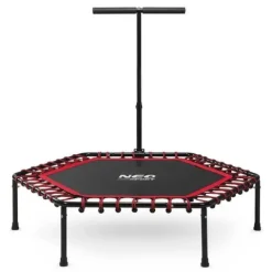 Trampolina fitness z uchwytem 127 cm Neo-Sport - sześciokątna czerwona