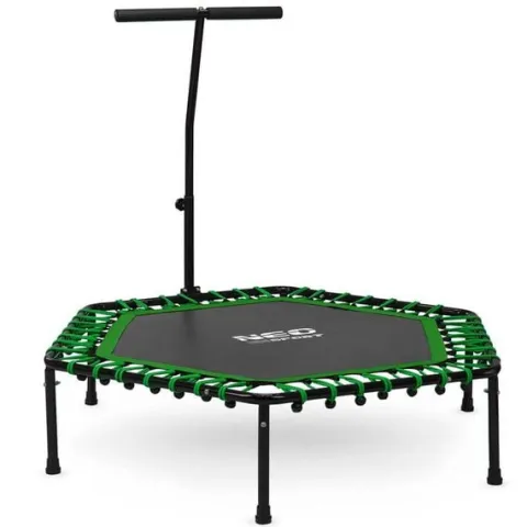 Trampolina fitness z uchwytem 127 cm Neo-Sport - sześciokątna zielona