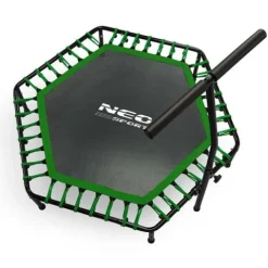 Trampolina fitness z uchwytem 127 cm Neo-Sport - sześciokątna zielona