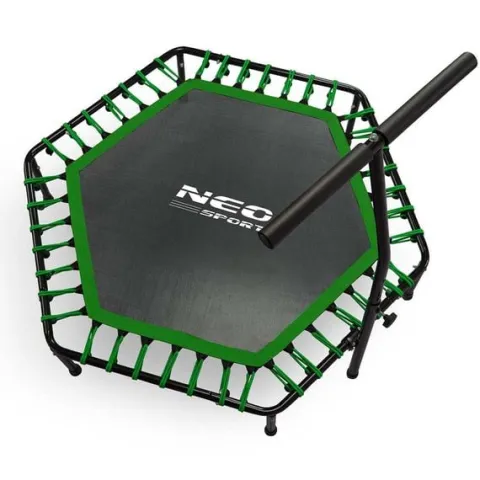 Trampolina fitness z uchwytem 127 cm Neo-Sport - sześciokątna zielona