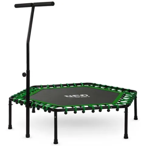Trampolina fitness z uchwytem 127 cm Neo-Sport - sześciokątna zielona