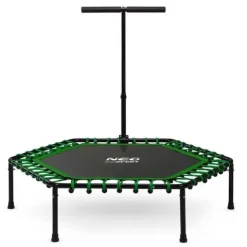 Trampolina fitness z uchwytem 127 cm Neo-Sport - sześciokątna zielona