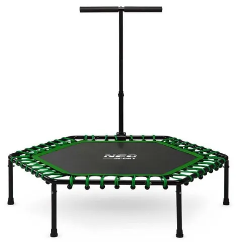 Trampolina fitness z uchwytem 127 cm Neo-Sport - sześciokątna zielona