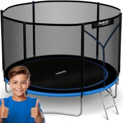 Trampolina ogrodowa 6ft/183cm z siatką zewnętrzną i drabinką Neo-Sport