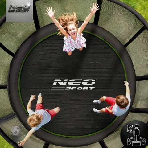 Trampolina ogrodowa 15ft/465cm z siatką zewnętrzną i drabinką Neo-Sport