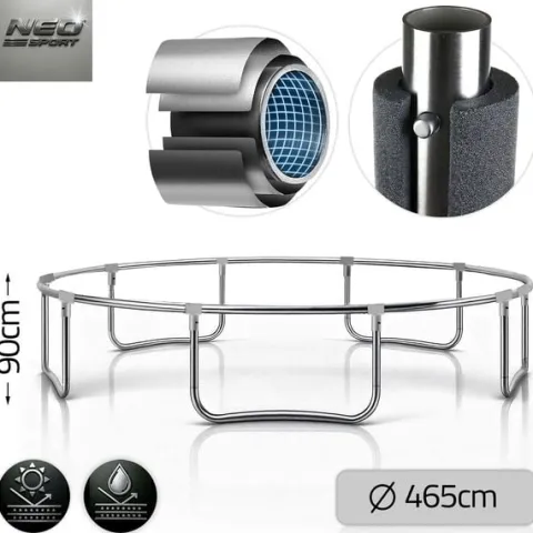 Trampolina ogrodowa 15ft/465cm z siatką zewnętrzną i drabinką Neo-Sport