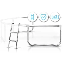 Trampolina ogrodowa 10ft/312cm z siatką zewnętrzną i drabinką Neo-Sport