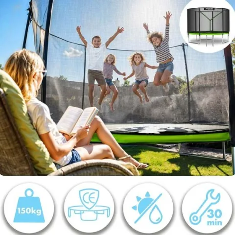 Trampolina ogrodowa 10ft/312cm z siatką zewnętrzną i drabinką Neo-Sport