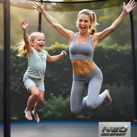 Trampolina ogrodowa 13ft/404cm z siatką zewnętrzną i drabinką Neo-Sport