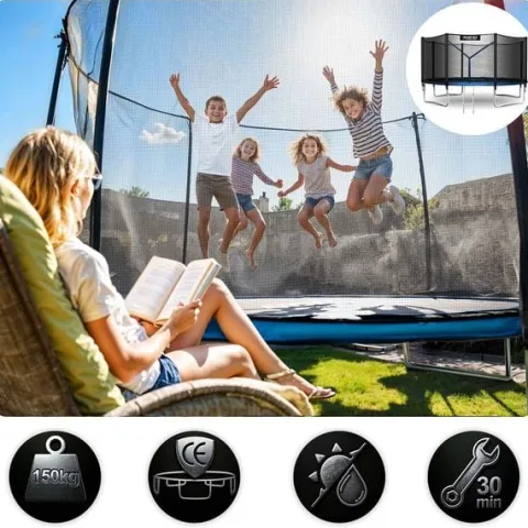 Trampolina ogrodowa 13ft/404cm z siatką zewnętrzną i drabinką Neo-Sport
