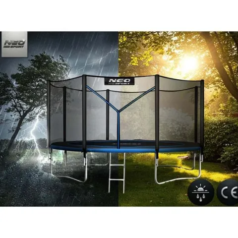 Trampolina ogrodowa 13ft/404cm z siatką zewnętrzną i drabinką Neo-Sport