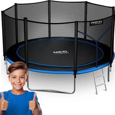 Trampolina ogrodowa 13ft/404cm z siatką zewnętrzną i drabinką Neo-Sport