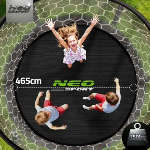 Trampolina ogrodowa 15ft/465cm z siatką wewnętrzną i drabinką Neo-Sport