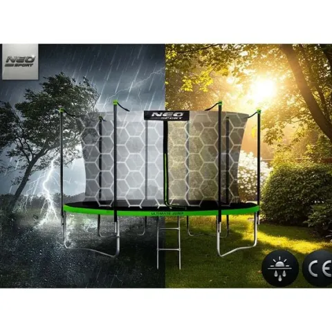 Trampolina ogrodowa 15ft/465cm z siatką wewnętrzną i drabinką Neo-Sport