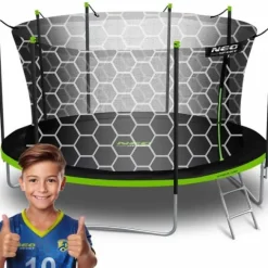 Trampolina ogrodowa 15ft/465cm z siatką wewnętrzną i drabinką Neo-Sport