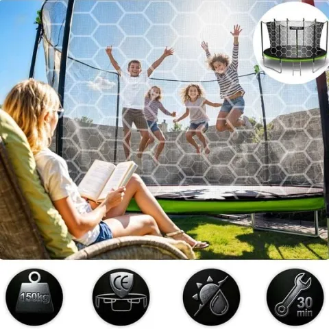 Trampolina ogrodowa 15ft/465cm z siatką wewnętrzną i drabinką Neo-Sport