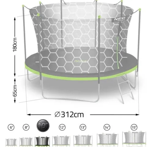 Trampolina ogrodowa 8ft/252cm z siatką wewnętrzną i drabinką Neo-Sport