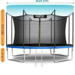 Trampolina ogrodowa 13ft/404cm z siatką wewnętrzną i drabinką Neo-Sport