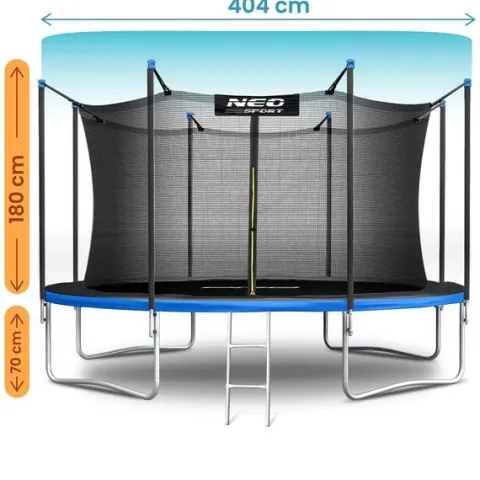 Trampolina ogrodowa 13ft/404cm z siatką wewnętrzną i drabinką Neo-Sport