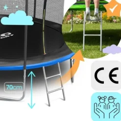 Trampolina ogrodowa 14ft/435cm z siatką wewnętrzną i drabinką Neo-Sport