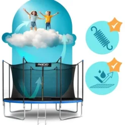 Trampolina ogrodowa 14ft/435cm z siatką wewnętrzną i drabinką Neo-Sport
