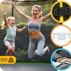 Trampolina ogrodowa 15ft/465cm z siatką wewnętrzną i drabinką Neo-Sport