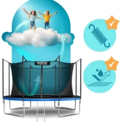 Trampolina ogrodowa 15ft/465cm z siatką wewnętrzną i drabinką Neo-Sport