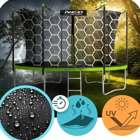 Trampolina ogrodowa 15ft/465cm z siatką zewnętrzną i drabinką Neo-Sport