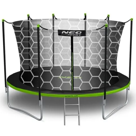 Trampolina ogrodowa 12ft/374cm z siatką wewnętrzną i drabinką Neo-Sport