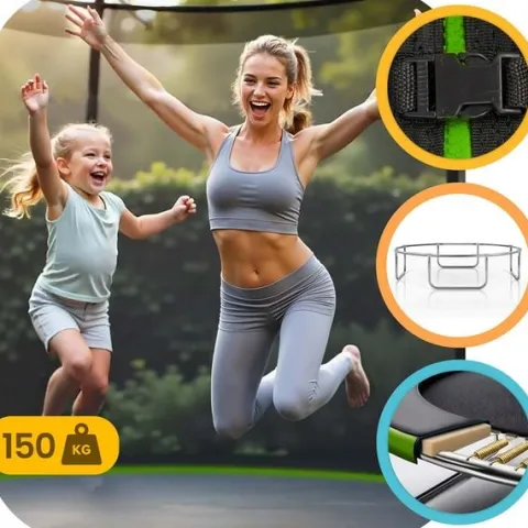 Trampolina ogrodowa 15ft/465cm z siatką zewnętrzną i drabinką Neo-Sport