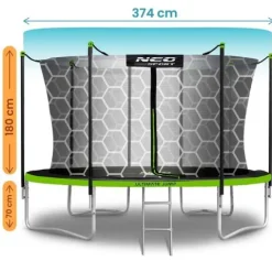 Trampolina ogrodowa 15ft/465cm z siatką zewnętrzną i drabinką Neo-Sport