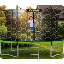 Trampolina ogrodowa 12ft/374cm z siatką wewnętrzną i drabinką Neo-Sport