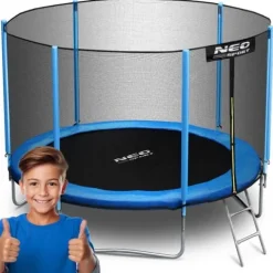 Trampolina ogrodowa 8ft/252cm z siatką zewnętrzną i drabinką Neo-Sport