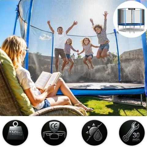 Trampolina ogrodowa 10ft/312cm z siatką zewnętrzną i drabinką Neo-Sport