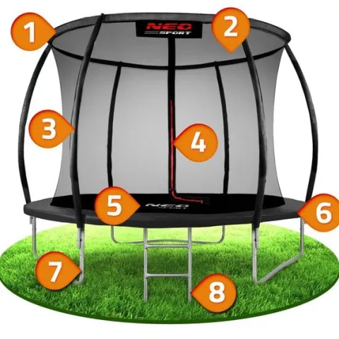 Trampolina ogrodowa profilowana 8ft/252cm z siatką wewnętrzną Neo-Sport